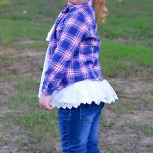 Carters Flannel 3T w/ added Lace